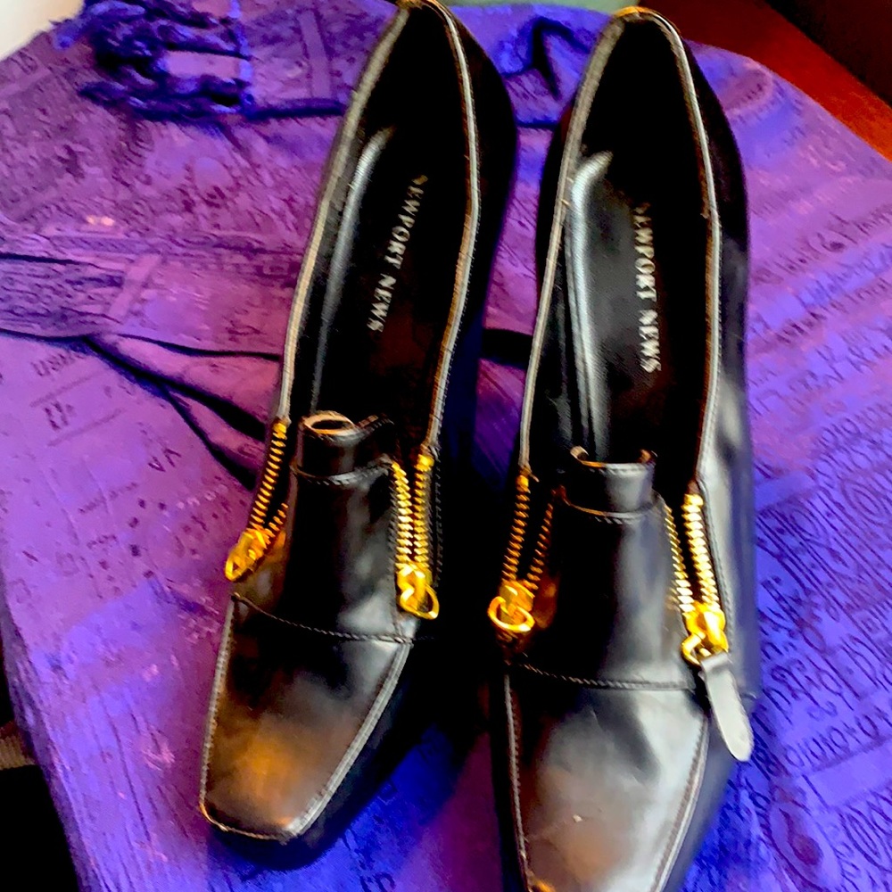 Newport News Shoe Booties with Leopard Heel